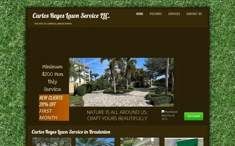 Their site today: the same business's current homepage.